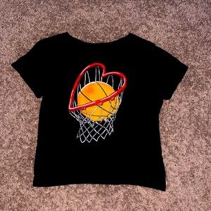 Black cropped baby T-shirt